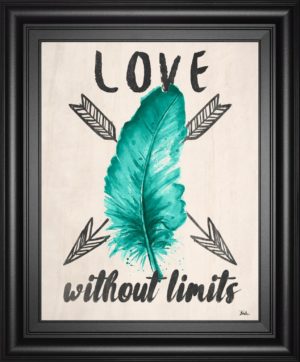 22 in. x 26 in. “Teal Fearless Limits Il” By Patricia Pinto Framed Print Wall Art