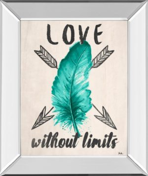 22 in. x 26 in. “Teal Fearless Limits Il” By Patricia Pinto Mirror Framed Print Wall Art
