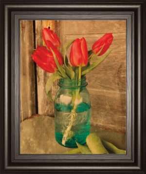 22 in. x 26 in. “Country Tulips” By Anthony Smith Framed Print Wall Art