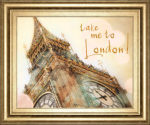 22 in. x 26 in. “Take Me To London” By Emily Navas Framed Print Wall Art