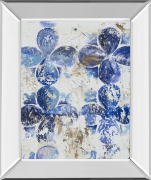 22 in. x 26 in. “Blue Quatrefoil IIl” By Patricia Pinto Mirror Framed Print Wall Art