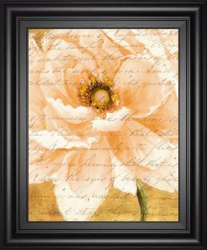22 in. x 26 in. “Beautiful Cream Peonies Script I” By Patricia Pinto Framed Print Wall Art