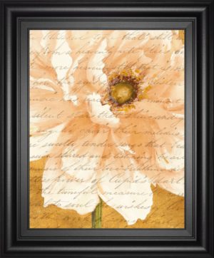 22 in. x 26 in. “Beautiful Cream Peonies Script Il” By Patricia Pinto Framed Print Wall Art