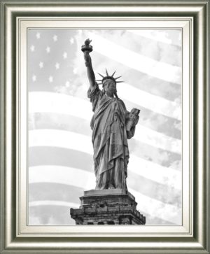 22 in. x 26 in. “Liberty Flag” By Roffman, R. Framed Print Wall Art
