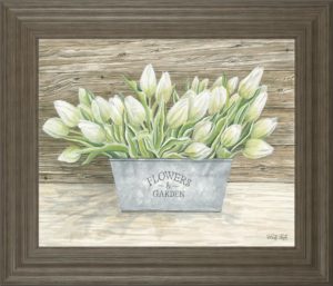 22 in. x 26 in. “Flowers & Garden Tulips” By Cindy Jacobs Framed Wall Art