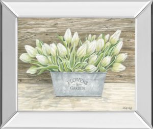 22 in. x 26 in. “Flowers & Garden Tulips” By Cindy Jacobs Mirror Framed Print Wall Art