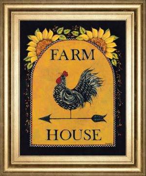 22 in. x 26 in. “Sunny Farmhouse” By Lisa Hillker Framed Print Wall Art
