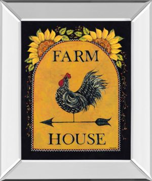 22 in. x 26 in. “Sunny Farmhouse” By Lisa Hillker Mirror Framed Print Wall Art