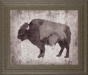 22 in. x 26 in. “Wildness II-Timber” By Sandra Jacobs Framed Bison Print Wall Art