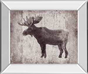 22 in. x 26 in. “Wildness IV-Timber” By Sandra Jacobs Mirror Framed Elk Print Wall Art
