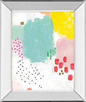 22 in. x 26 in. “Dots  And Colours-Mattie” By Joelle Wehkamp Mirror Framed Print Wall Art