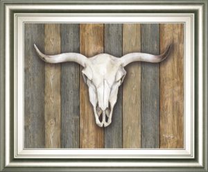 22 in. x 26 in. “Cow Skull Il” By Marla Rae Framed Print Wall Art
