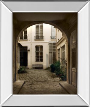22 in. x 26 in. “Marais Courtyard” By Milla White Mirror Framed Print Wall Art