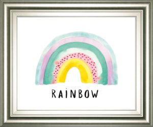22 in. x 26 in. “Rainbow Joy” By Joelle Wehkamp Framed Print Wall Art