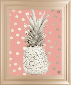 White Gold Pineapple on Polka Dots Pink by Nature Magick