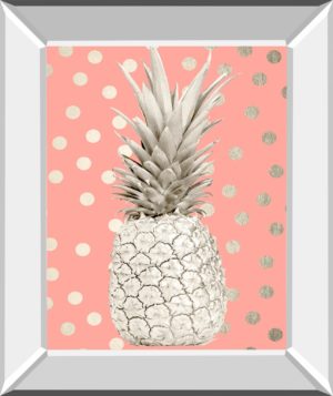 White Gold Pineapple on Polka Dots Pink by Nature Magick