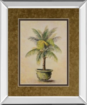 34 in. x 40 in. “Potted Palm I Mirror Framed Print Wall Art