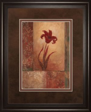 34 in. x 40 in. “Lily Silhouette” By Vivian Flasch Framed Print Wall Art