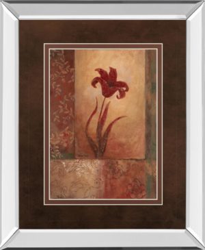 34 in. x 40 in. “Lily Silhouette” By Vivian Flasch Mirror Framed Print Wall Art