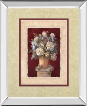 34 in. x 40 in. “Traditional Red Il” By Vivian Flasch Mirror Framed Print Wall Art