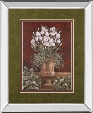 34 in. x 40 in. “Hannah’s Irises” By Betsy Brown Mirror Framed Print Wall Art