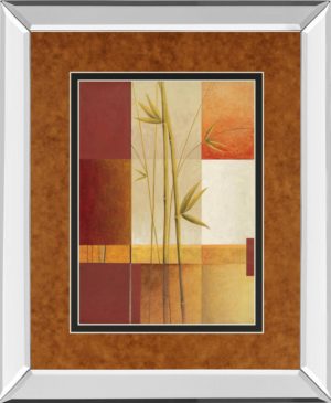 34 in. x 40 in. “Contemporary Bamboo I” By Estudio Arte Mirror Framed Print Wall Art