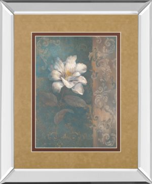 34 in. x 40 in. “Floral Trans I” By Vivian Flasch Mirror Framed Print Wall Art