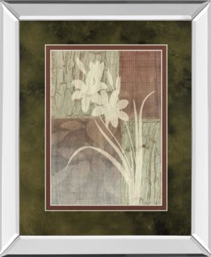 34 in. x 40 in. “Lily Silhouette” By Various Mirror Framed Print Wall Art