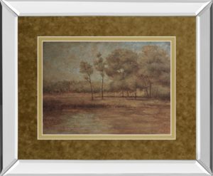34 in. x 40 in. “Woodland Solitude” By Veronica Faust Mirror Framed Print Wall Art