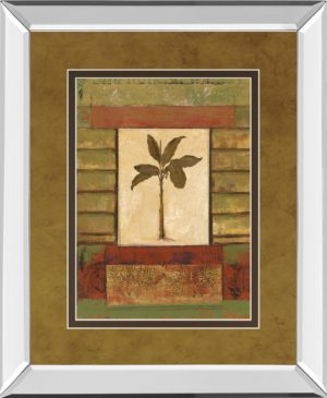 34 in. x 40 in. “Classic Palm Il” By Rebecca Burton Mirror Framed Print Wall Art