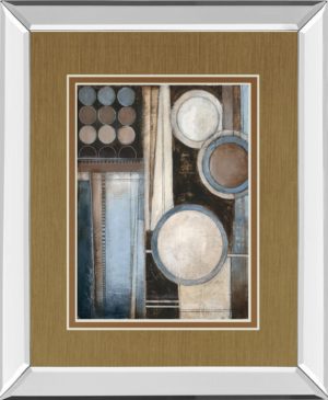34 in. x 40 in. “Blue Notes Il” By Kimberly Poloson Mirror Framed Print Wall Art