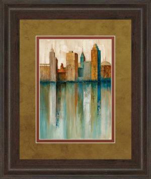 34 in. x 40 in. “City View Il” By Norm Olson Framed Print Wall Art