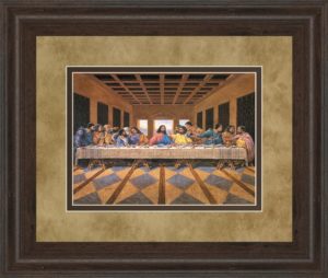34 in. x 40 in. “Last Supper” (African American) Framed Print Wall Art