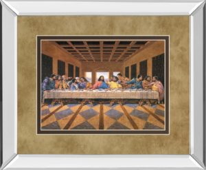 34 in. x 40 in. “Last Supper” (African American) Mirror Framed Print Wall Art