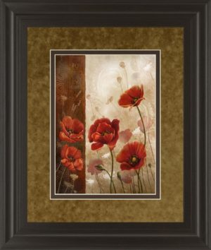 34 in. x 40 in. “Wild Poppies I” By Conrad Knutsen Framed Print Wall Art