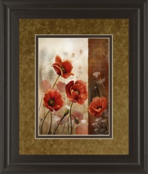 34 in. x 40 in. “Wild Poppies Il” By Conrad Knutsen Framed Print Wall Art