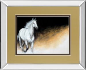 34 in. x 40 in. “Light And Dark” By Milenko Katic Mirror Framed Print Wall Art