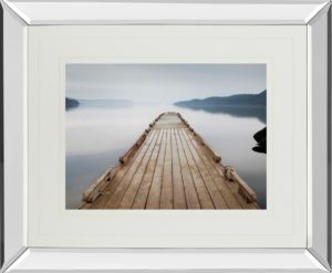 34 in. x 40 in. “Off Orcas Island” By Michael Cahill Mirror Framed Print Wall Art