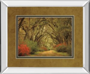 34 in. x 40 in. “Road Lined With Oaks & Flowers” By William Guion And Mossy Oak Native Living Mirror Framed Print Wall Art
