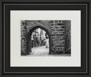 34 in. x 40 in. “Bicycle Of Riquewihr” By Monte Nagler Framed Print Wall Art