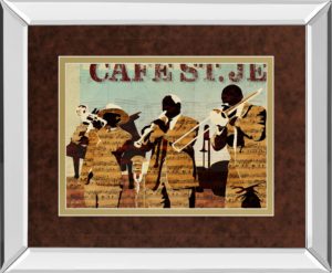 34 in. x 40 in. “CafÃ© Saint Jean” By Kyle Mosher Mirror Framed Print Wall Art