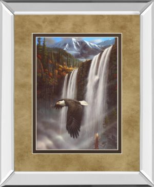 34 in. x 40 in. “Eagle Portrait I” By Leo Stans Mirror Framed Print Wall Art