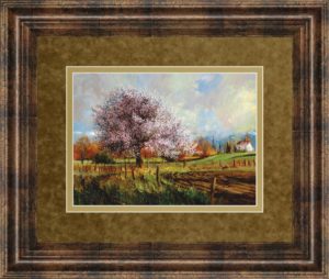 34 in. x 40 in. “Spring Blossoms” By Larry Winborg Framed Print Wall Art