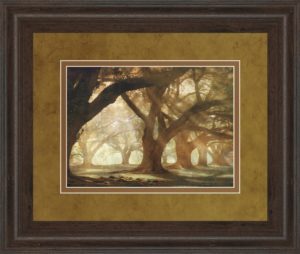 34 in. x 40 in. “Oak Alley Morning Light” By William Guion Framed Print Wall Art