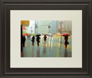 34 in. x 40 in. “New York Reality” By Tate Hamilton Framed Print Wall Art