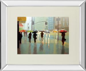 34 in. x 40 in. “New York Reality” By Tate Hamilton Mirror Framed Print Wall Art