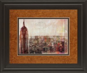 34 in. x 40 in. “Shades Of New York” By Markus Haub Framed Print Wall Art