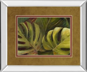 34 in. x 40 in. “Green For Ever I” By Patricia Pinto Mirror Framed Print Wall Art