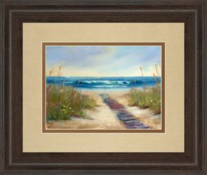 34 in. x 40 in. “Serenity Il” By Karen Marguliss Framed Print Wall Art
