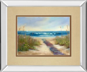 34 in. x 40 in. “Serenity Il” By Karen Marguliss Mirror Framed Print Wall Art